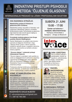 inovativni pristupi psihogiji - metoda &ldquo;čujenje glasova&rdquo;