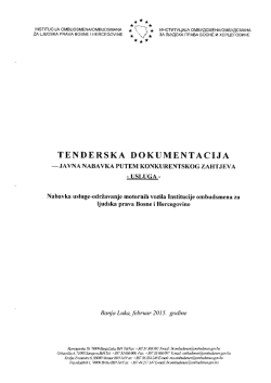 Konkurentski zahtjev od 11.02.2015. za dostavu ponuda za nabavku