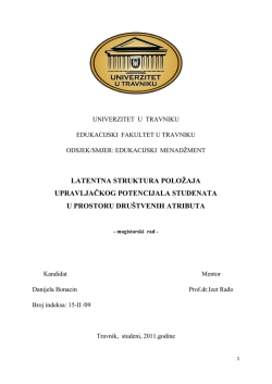 latentna struktura položaja upravljačkog potencijala studenata u
