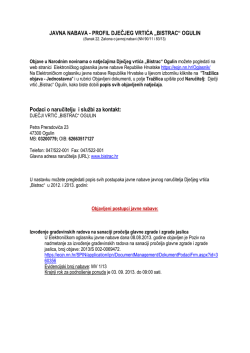 JAVNA NABAVA - PROFIL DJEČJEG VRTIĆA