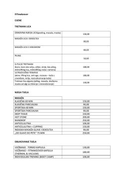 FITmakeover CIJENE TRETMANI LICA NJEGA TIJELA MASAŽA