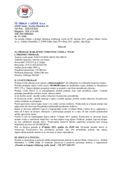 TD OBALA I LUČICE d.o.o. 23000 Zadar, Andrije Medulića 2/I Tel