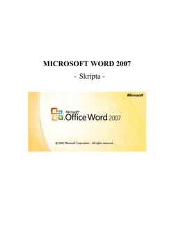 MICROSOFT WORD 2007 - Skripta -