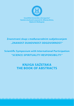 Knjiga sažetaka - Znanost - Duhovnost