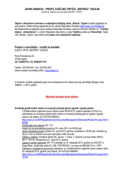 Javna nabava - profil Dječjeg vrtića Bistrac Ogulin