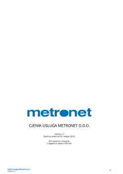 CJENIK USLUGA METRONET D.O.O.