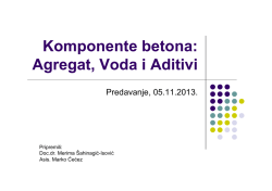 Komponente betona: Agregat, Voda i Aditivi