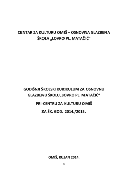 Godi&scaron;nji plan i program rada gl