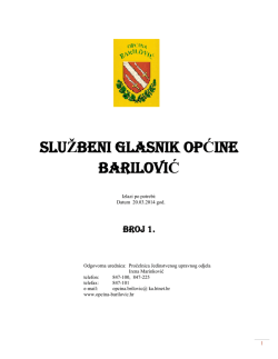 SLUŽBENI GLASNIK OPĆINE BARILOVIĆ