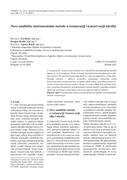 Nove analitičke instrumentalne metode u restauraciji i konzervaciji