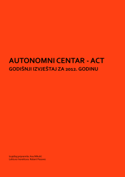 Izvje&scaron;taj o radu 2012.