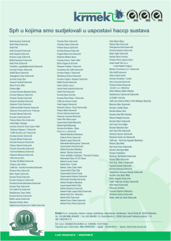 Sph u kojima smo sudjelovali u uspostavi haccp sustava