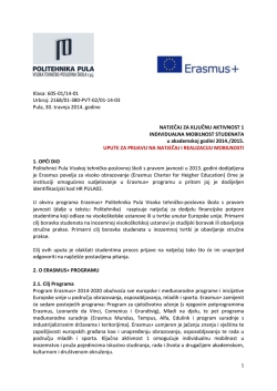 Upute za prijavu na natjecaj i realizaciju