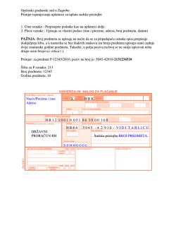 Primjer ispunjene uplatnice (novi tip)