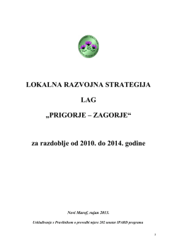 LOKALNA RAZVOJNA STRATEGIJA LAG &bdquo;PRIGORJE