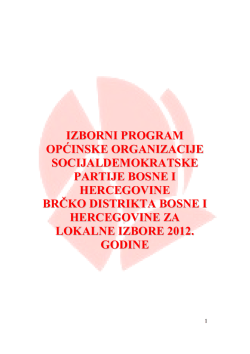 IZBORNI PROGRAM SDP BRČKO