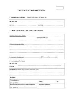 PRIJAVA KOMUNALNOG NEREDA