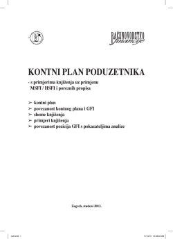 KONTNI PLAN PODUZETNIKA - Računovodstvo i financije