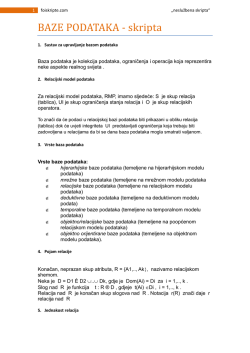 BAZE PODATAKA &ndash; Skripta