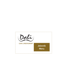 Jelovnik Menu