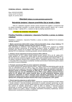 Prijedlog izmjena pravilnika