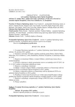 Skraćeni zapisnik sa 8. sjednice OV