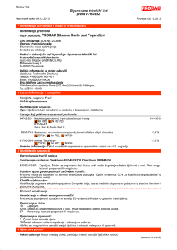 Sigurnosno-tehnički list &middot; Naziv proizvoda: PROBAU Bitumen Dach