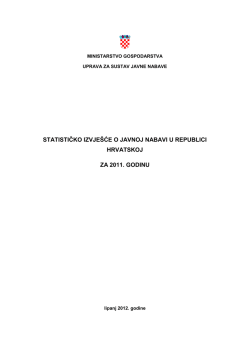 Statističko godi&scaron;nje izvje&scaron;će o javnoj nabavi za 2011. godinu