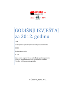 Godi&scaron;nje izvje&scaron;će 2012