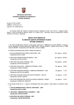 Službeni rezultati Općinskog izbornog povjerenstva za izbor