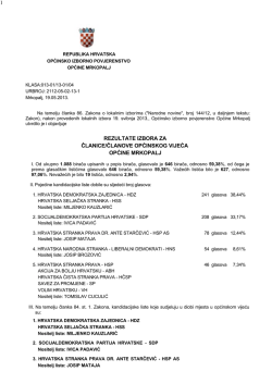 1 rezultate izbora za članice/članove općinskog vijeća općine mrkopalj