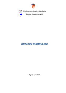 &Scaron;KOLSKI KURIKULUM - Elektrostrojarska obrtnička &scaron;kola