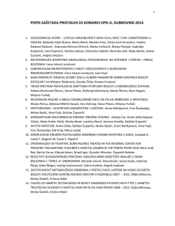 popis sažetaka pristiglih za kongres hpd