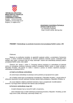 Oslobođenja na predmete kućanstva kod preseljenja fizičkih osoba