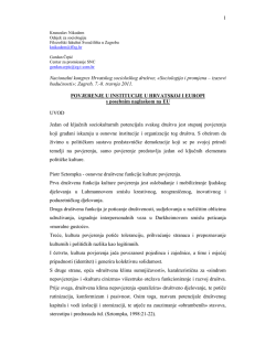 Povjerenje u institucije u Hrvatskoj i Europi s posebnim naglaskom