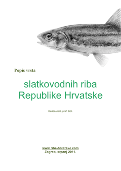 popis vrsta slatkovodnih riba Republike Hrvatske