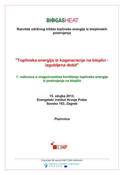 "Toplinska energija iz kogeneracije na bioplin
