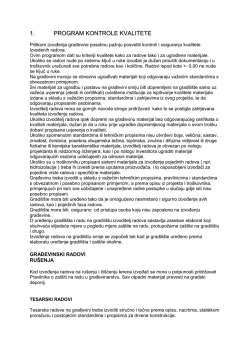 Op&aelig;i uvjeti - program kontrole kvalitete