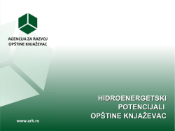 HIDROENERGETSKI POTENCIJALI OP&Scaron;TINE KNJAŽEVAC