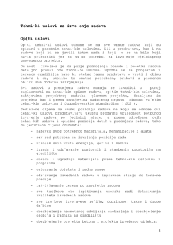 3. Tehnički uslovi za izvođenje radova