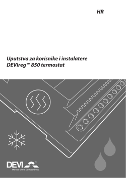Uputstva za korisnike i instalatere DEVIreg™ 850