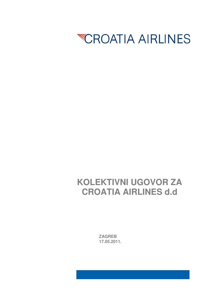 Kolektivni Ugovor Za Croatia Airlines D D