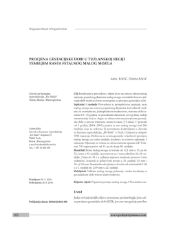182 procjena gestacijske dobi u tuzlanskoj regiji