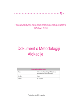 Dokument o metodologiji alokacije za fiksne telefonske mreže