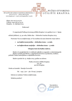 2140-36-01/13-01 Krapina, 10. siječnja 2013. Po&scaron;tovani!