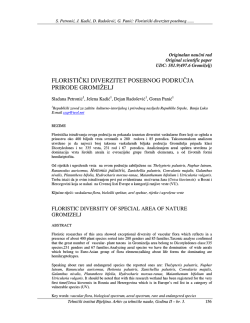 floristički diverzitet posebnog područja prirode gromiželj