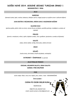 Pogledajte Novogodi&scaron;nji menu.