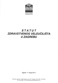 STATUT - Zdravstveno veleučili&scaron;te Zagreb