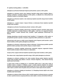 11. ožujka 2014. - Zajednica &scaron;portskih udruga grada Varaždina
