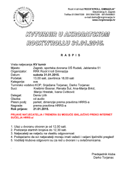 R  A  S	P  I  S Vrsta natjecanja: KV turnir Mjesto: Zagreb